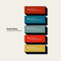 Project Steps Infographic Template with Vertical Layout. Editable eps10 vector illustration.