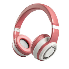 Stylish pink headphones with a modern design, ideal for music lovers and audiophiles seeking vibrant sound experiences transparent background