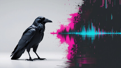 crow on a white background