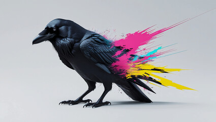 crow on a white background