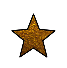 Shinny gold star on isolated white background icon	