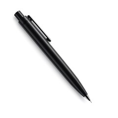 Fountain pen on white background with writing and office tools