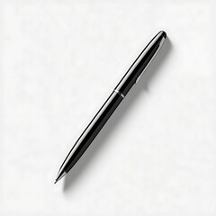 Fountain pen on white background with writing and office tools
