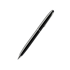 Fountain pen on white background with writing and office tools