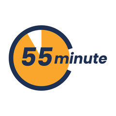 Countdown timer icon start 5, 10, 15, 20, 25, 30, 35, 40, 45, 50, 55 and 60. Numeric countdown elements for progress tracking, Time Tracking Illustration,Stopwatch Countdown Icons