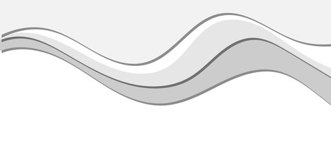 Abstract minimal wavy layered background with soft gray curves and shadow effects. Modern 3D paper-cut style design, perfect for web banners, presentations, or elegant graphic layouts.