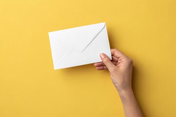 Fototapeta premium Hand Holding a White Envelope