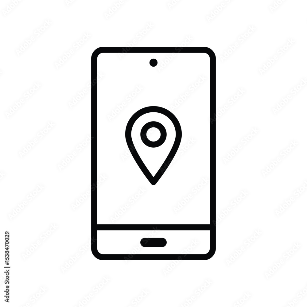 Aufkleber phone with address or location button icon