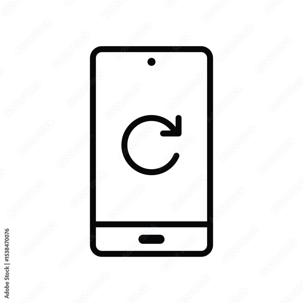 Poster phone with rotate right button icon