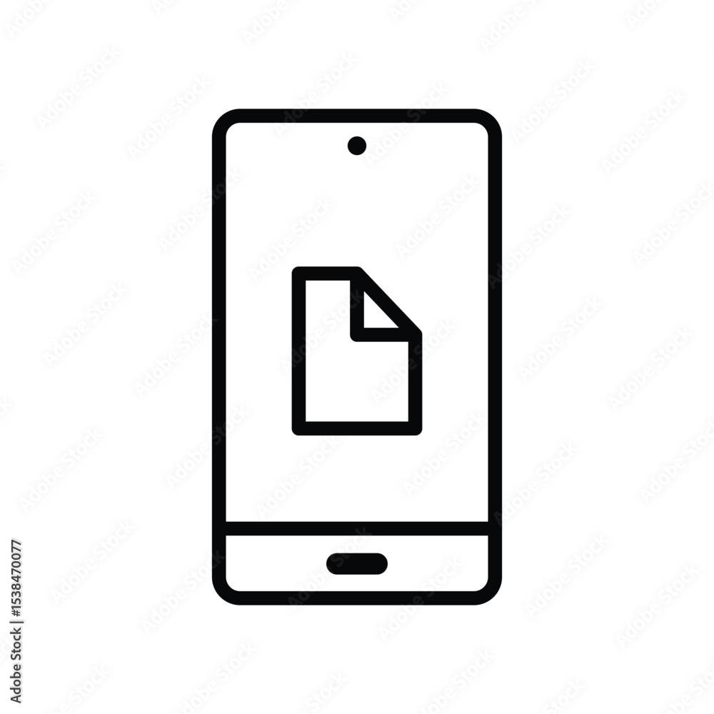 Poster phone with document or note button icon
