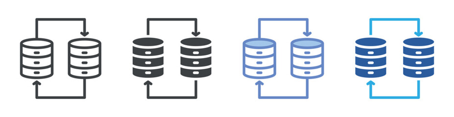 Data Sync icon set multiple style collection