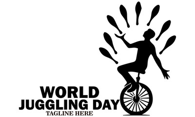 World juggling day icon. World juggling day vector illustration, world juggling day logo design. Celebration with juggler standing