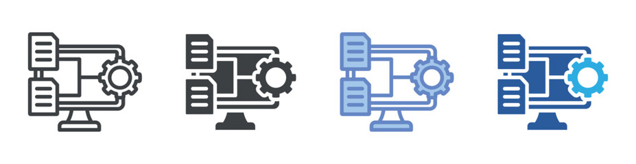 Fototapeta premium Task Tracker icon set multiple style collection