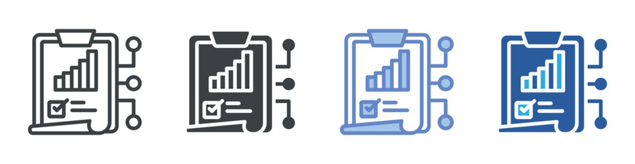 Data Report icon set multiple style collection