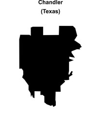 Obraz premium Chandler (Texas) blank outline map