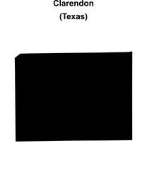 Obraz premium Clarendon (Texas) blank outline map