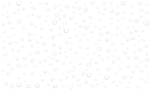 PNG realistic water drops and bubbles. Transparent condensation on glass with fresh wet texture, clean drip effect for digital design.