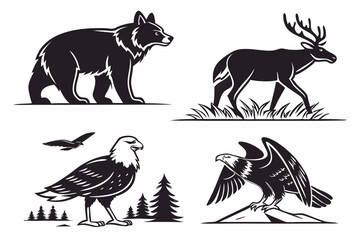 Obraz premium set of wild animals