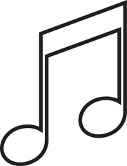 Music notes icon. Poised flat and line symbol photograph, emphasized by defined bold, musically perfect, clarity, horizontal, sound isolated on transparent background, used for web.