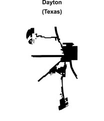 Dayton (Texas) blank outline map