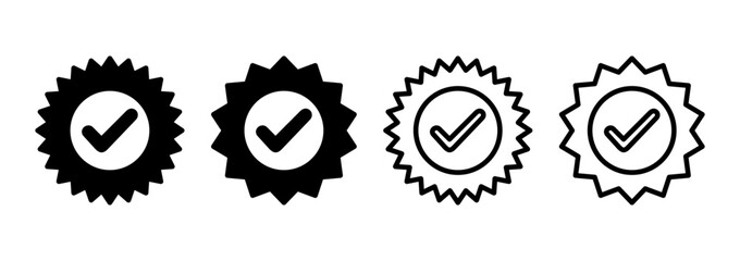 Approved icon logo design. Certified Medal Icon