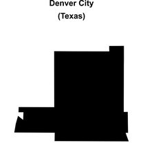 Fototapeta premium Denver City (Texas) blank outline map
