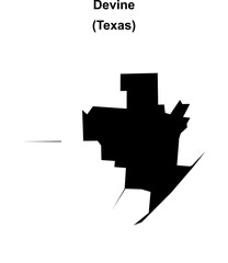 Devine (Texas) blank outline map