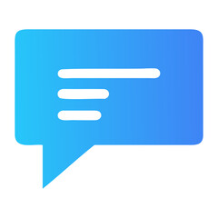 Modern Gradient Blue Speech Bubble Icon Design