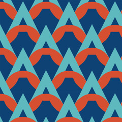 Colorful abstract seamless geometric pattern with triangles, a vibrant vector design for wallpaper and fabric decoration