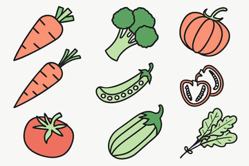 set of vegetables