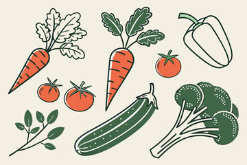 set of vegetables