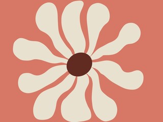 Cheerful flower design layered on wavy coral stripes, bringing a fresh and vibrant summer aesthetic.