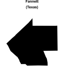 Fannett (Texas) blank outline map