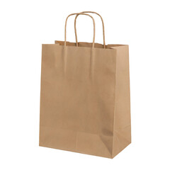 Sturdy Brown Paper Shopping Bag Mockup Isolated on Black Background Ideal for Branding Retail Packaging Design