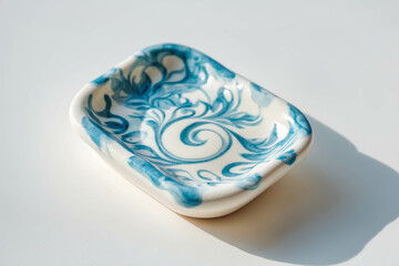 Decorative Blue Floral Ceramic Dish