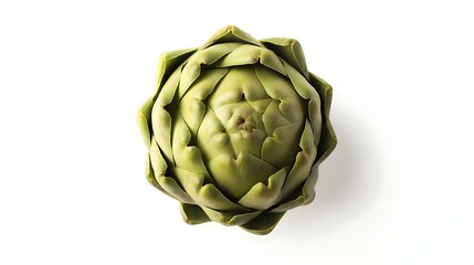 Obraz premium Fresh Organic Artichoke: Top View Nutritious Food Photography for Healthy Eating and Sustainable Cooking Recipes