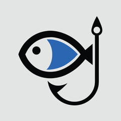 hooking fish vector art logo 03.eps