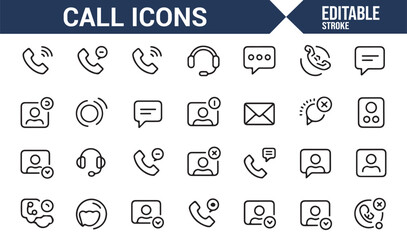 Clean and simple call icons for app, website, and communication designs.