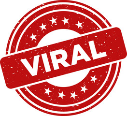 Viral red stamp, Round vintage rubber stamp