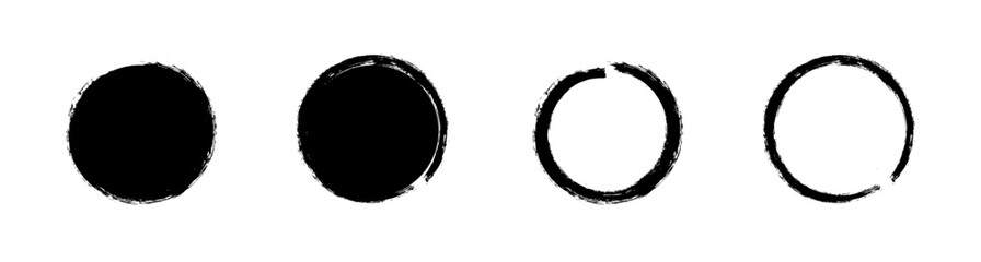 Brush stroke the bundle circle on black colour