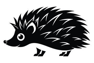 A spiky black hedgehog is smiling with small legs while walking peacefully