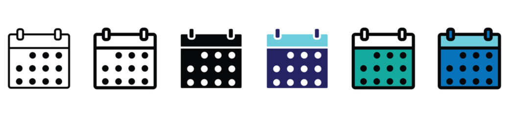 Set line icons of calendar.  vector stock. 