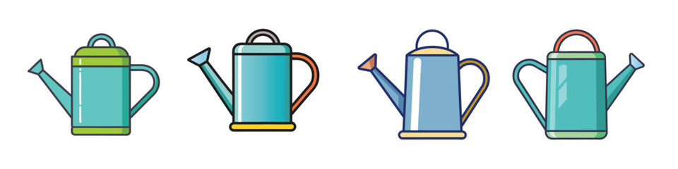 Watering Can Flat Style Garden Tool Vector Illustration