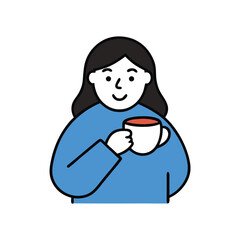 Woman Sipping Tea in Relaxing Moment