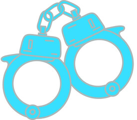 Blue Handcuffs Vector - Police Equipment or Crime Concept