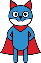 Superhero Cat Wearing Cape in Flying Pose