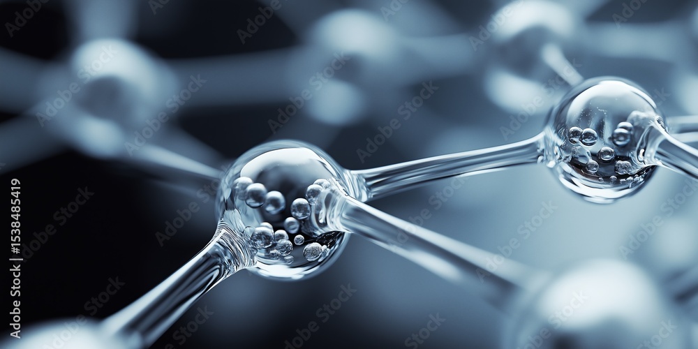 Aufkleber glass molecules forming a network creating a futuristic science background