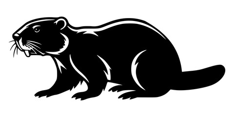 Silhouette of a beaver