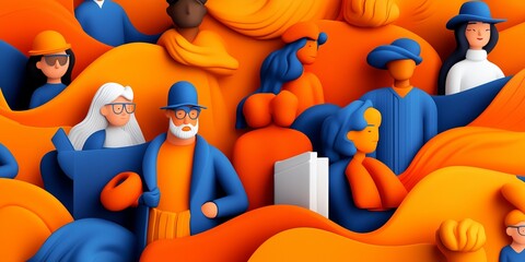 Diverse crowd of people standing together promoting social inclusion and equality