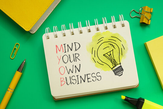 MYOB Mind Your Own Business is shown using the text